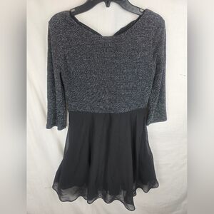 BCX Girl Elegant Black and Gray Girl's Dress Sz 14